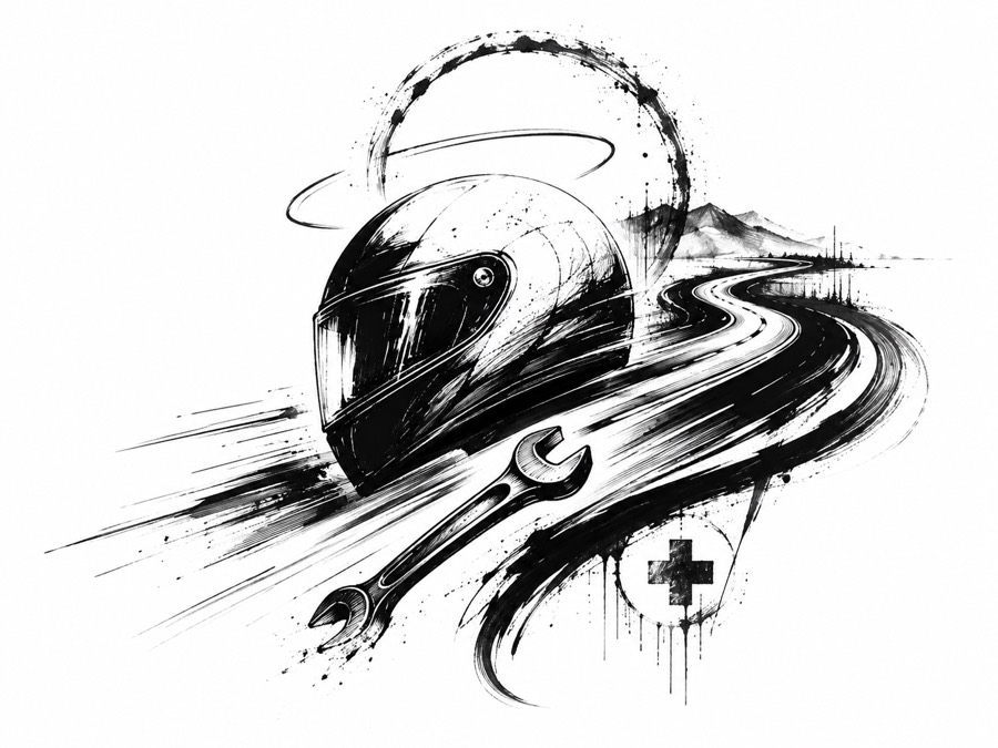 Ink illustration for No Helmet, No Halo