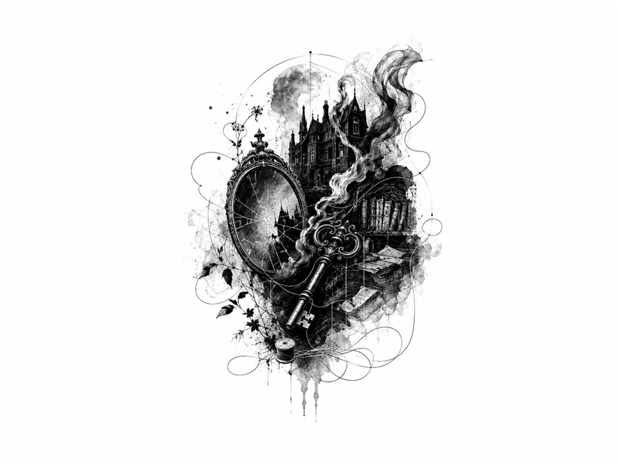 Ink illustration for What the House Keeps